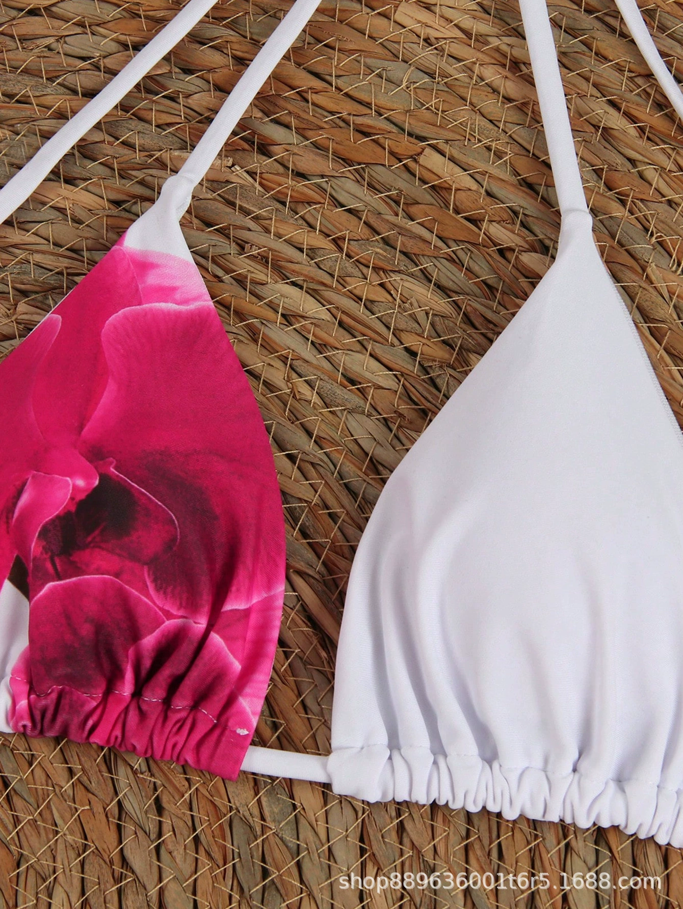 2025新款热销定位印花挂脖系带款加纱裙性感三件套工厂直销bikini