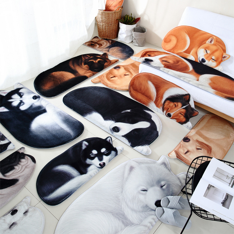 Fashion Dog Polyester Floor Mat display picture 1