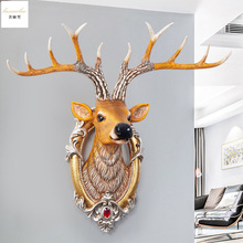 现代复古鹿头墙壁挂件壁饰北欧创意墙上挂饰客厅沙发背景墙面装饰