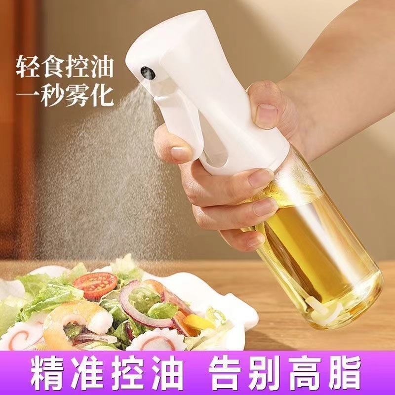 Botella de pulverización de aceite de oliva comestible neumática botella de control de aceite de cocina quemada al aire libre