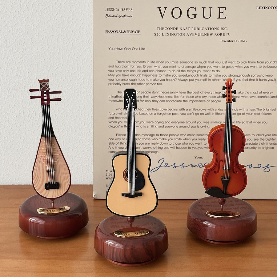 Adornos medievales, instrumentos musicales retro literarios, cajas de música, cajas de música para violín, regalos de cumpleaños, decoraciones clásicas