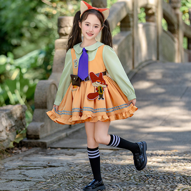 儿童万圣节cosplay衣服疯狂动物城尼克狐狸套装幼儿园角色扮演服|undefined