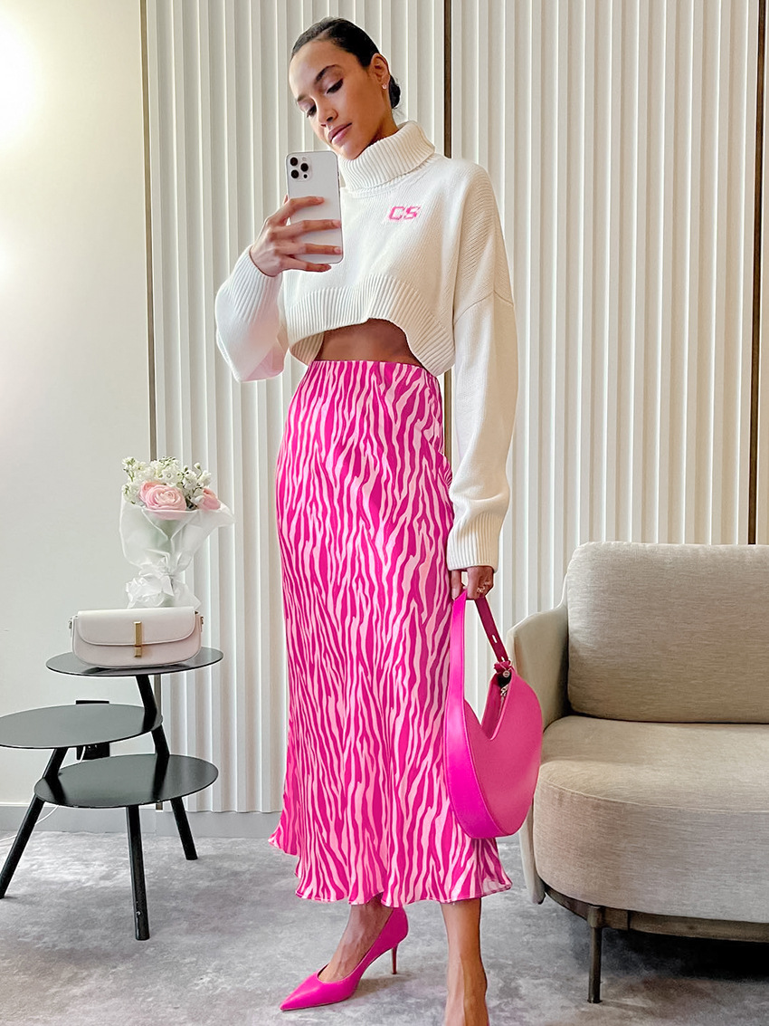 L'été Style Classique Bande Polyester Robe Mi-longue Jupes display picture 1
