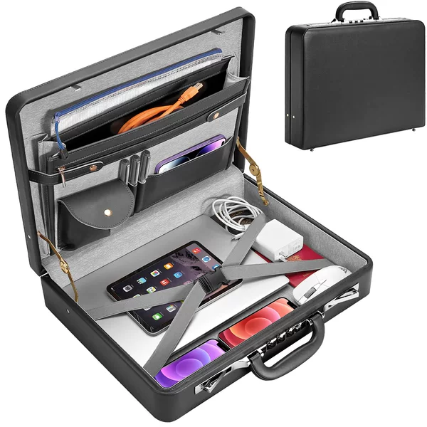 Cross-border Leather Lock Box Laptop Security Storage Box PU Business Meeting Portable Briefcase