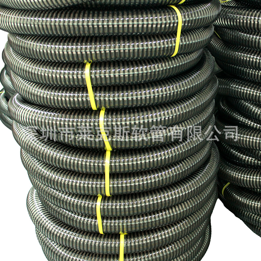 PU塑筋螺旋增强软管通常用于抽吸场合作为抗磨损保护管厂家直发