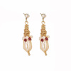 Design fashionable long brand earrings handmade from pearl with tassels, European style, flowered