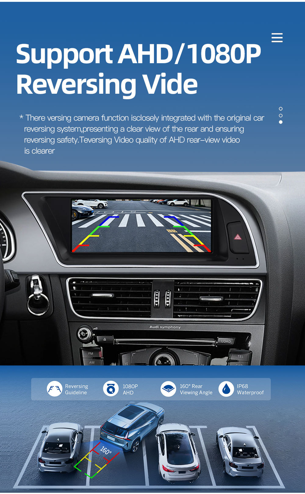 8.8inch Suitable for Audi A5 S5 B8 8t Car Central Control Large Screen Navigation Carplay Player