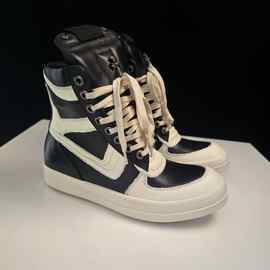 RO大钩子克罗高帮真皮板鞋拼色增高厚底休闲男女鞋潮流时尚春季款