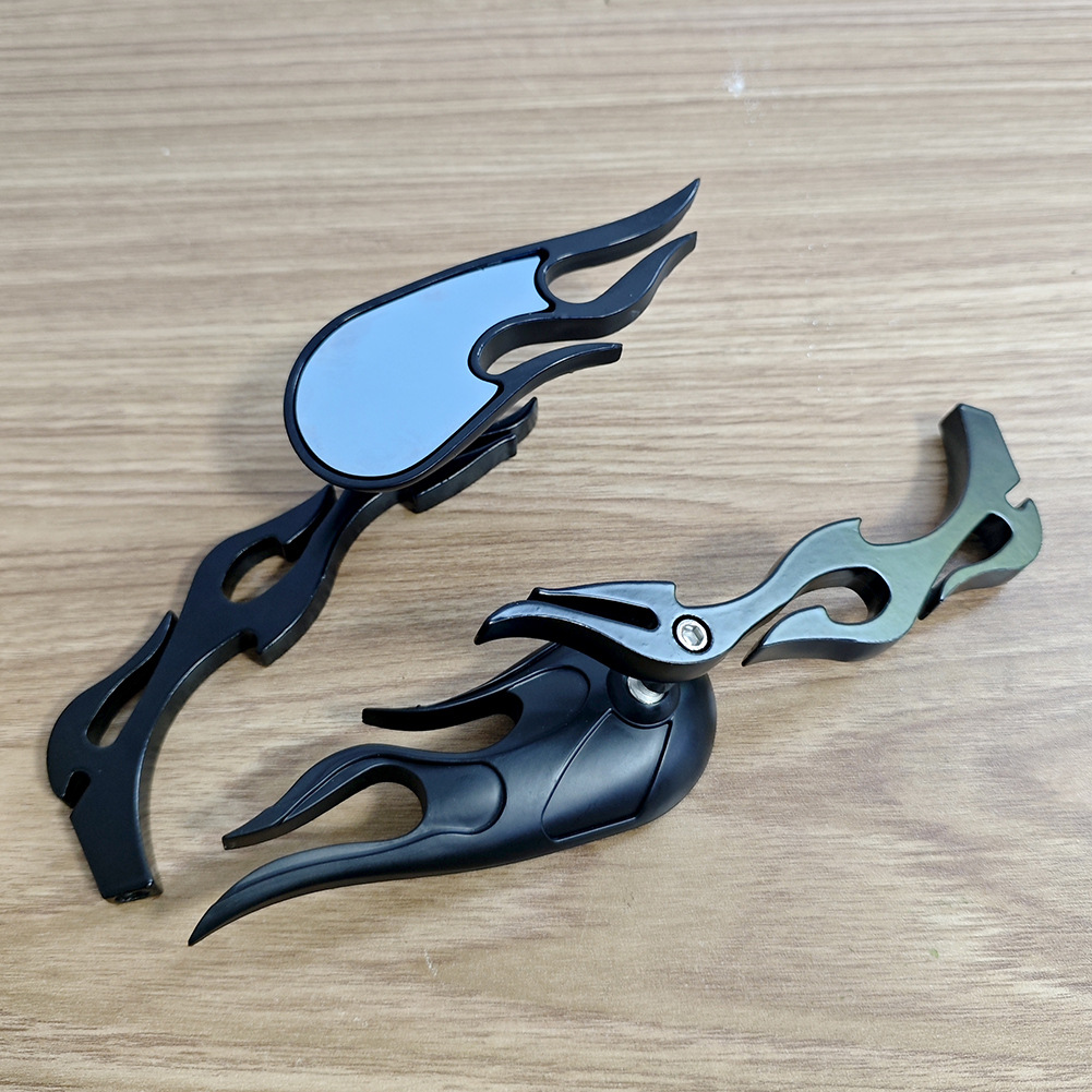 Universal model suitable for Harley Davidson Prince motorcycles, electric vehicle modified personalized flame retro rearview mirror
