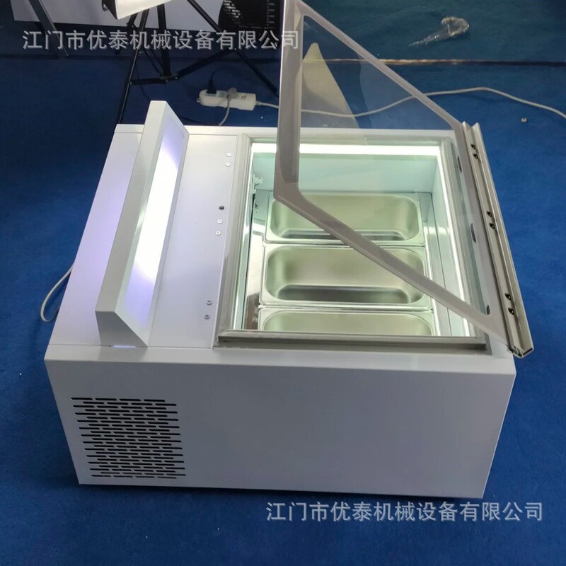 Commercial Bar Counter Ice Cream Display Cabinet Gelato Counter-Type Ice Cream Freezer Coffee Shop Additional Refrigeration Cabinet