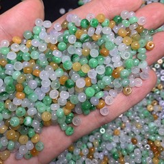 天然ミャンマーのa商品の翡翠のそろばんの玉の氷の種の玉の隔珠のスペーサーの手作りのdiyのブレスレットの部品は卸売りします。