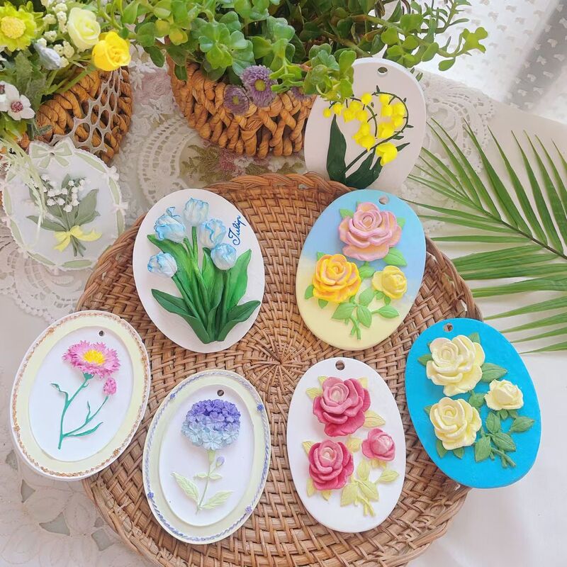 Tulip rose aromatherapy plaster doll hanging white embryo handmade ins art painting romantic stall wholesale