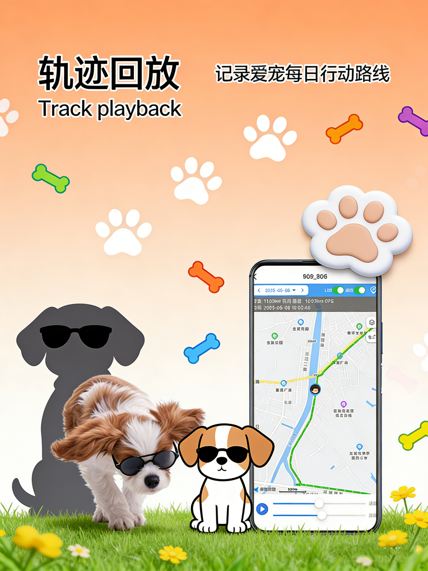 Pet locator, anti-lost device for dogs, GPS collar for tracking cats, waterproof sports tracker, puppy locator