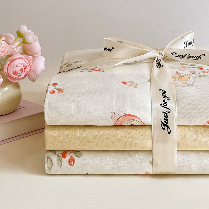 Nuevo juego de cuatro piezas de cama de hilo de doble capa Clase A, algodón puro, 2025, nuevo juego de sábanas con funda de edredón, ropa de cama de tres piezas