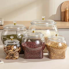 食品グレードの密封缶、透明プラスチック密封収納ボックス、穀物収納バケツ、果物スナック収納缶
