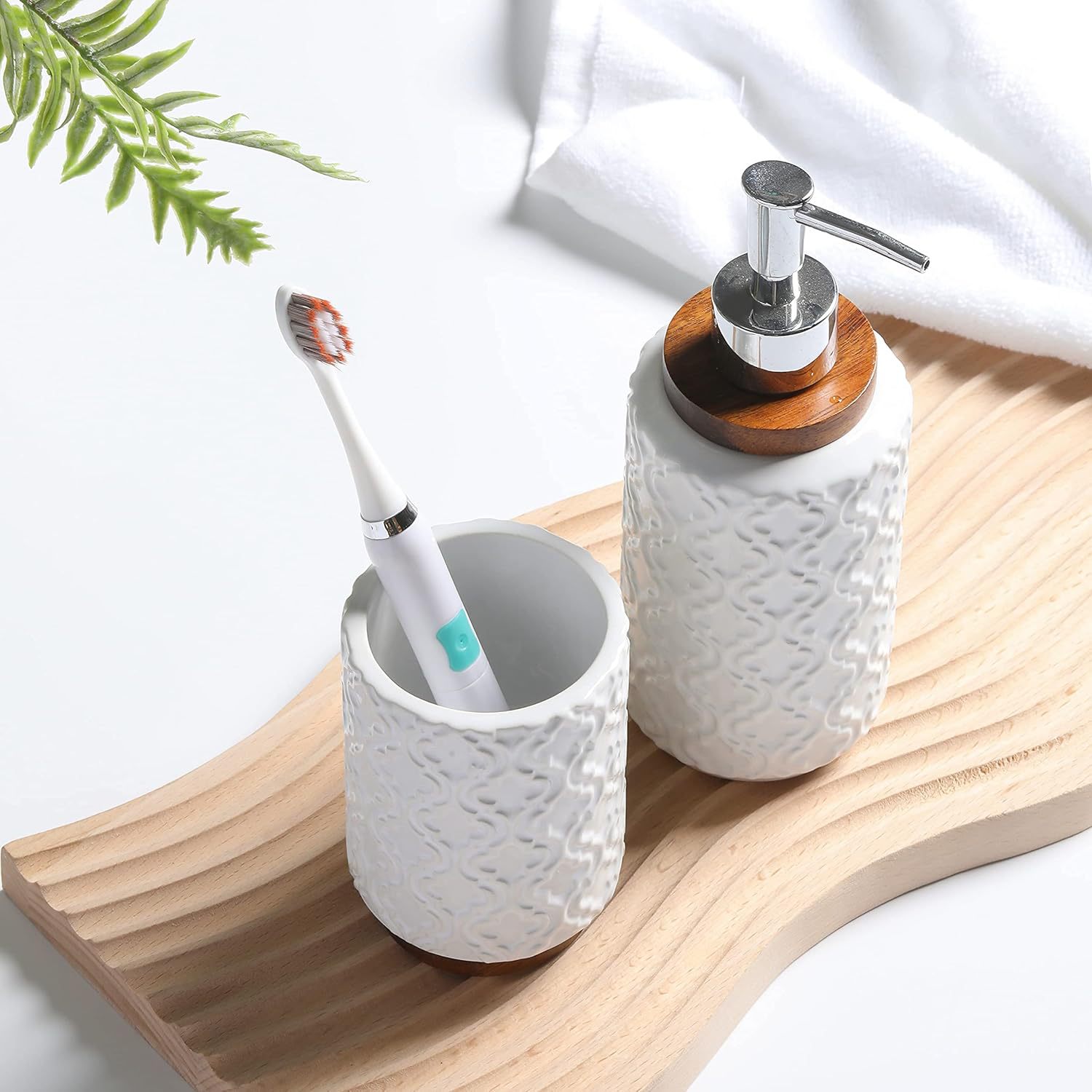 Juego de Accesorios de Baño Set de 4 Piezas de Cerámica, Decorativo, para Baño image 5