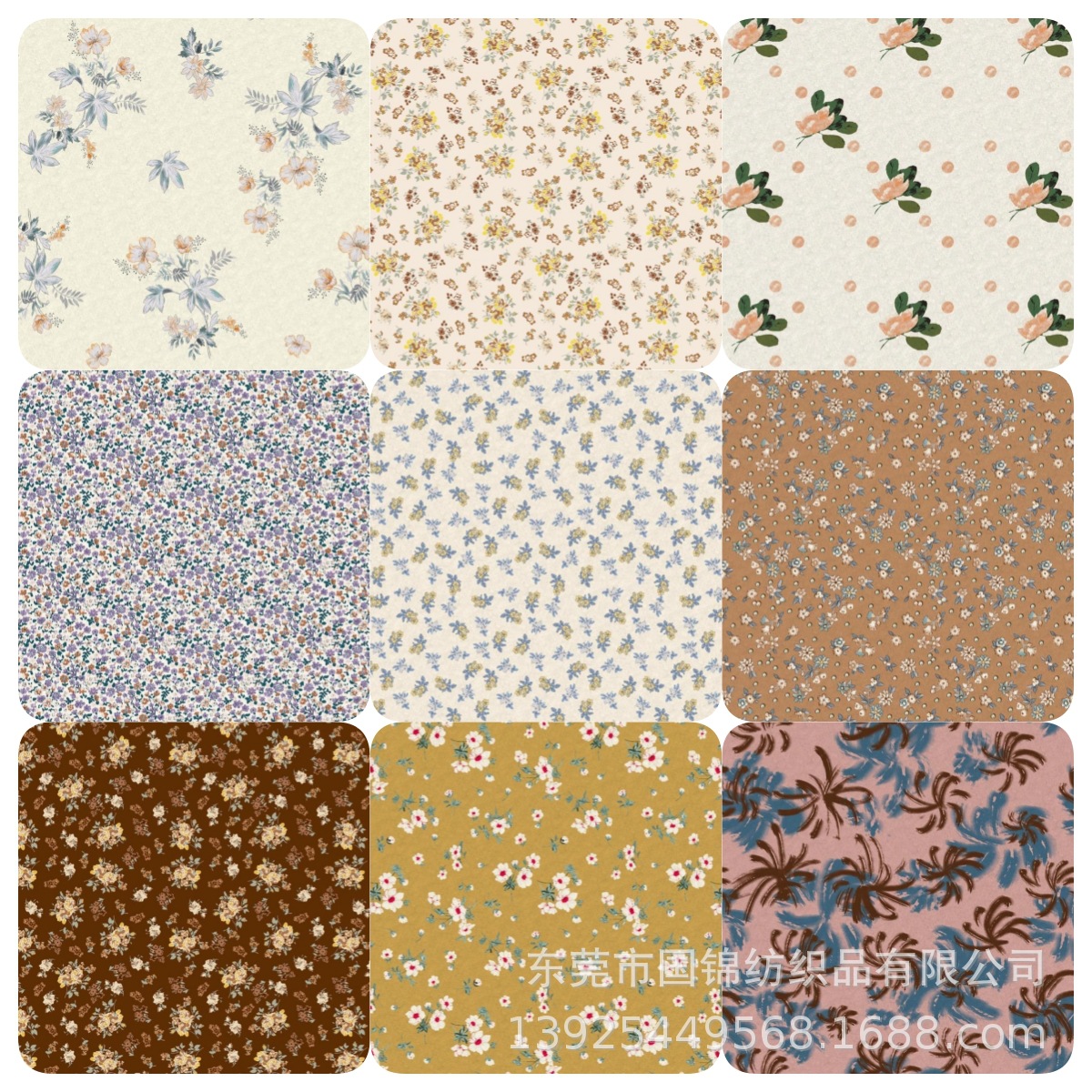 秋冬小清新印花布 全棉斜纹21S骑兵斜印小碎花 童装女装服装面料