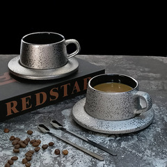 星耀銀月軽豪華陶磁器コーヒーカップ創意暗銀高顔値カップ家庭用オフィスのお茶カップ
