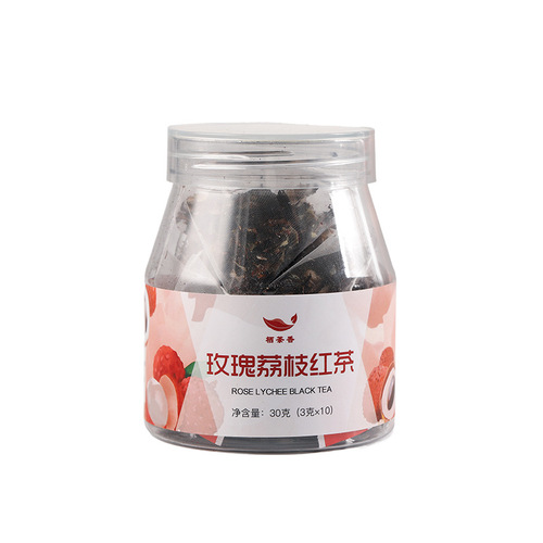 Rose lychee black tea triangle tea bag chasing drama business trip lychee black tea fruit tea health tea bag wholesale