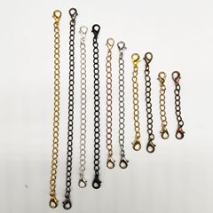 両頭ロブスタークラスプとテールチェーン調整チェーンレザーロープチェーン延長チェーン DIY ジュエリー素材マッチングチェーン卸売