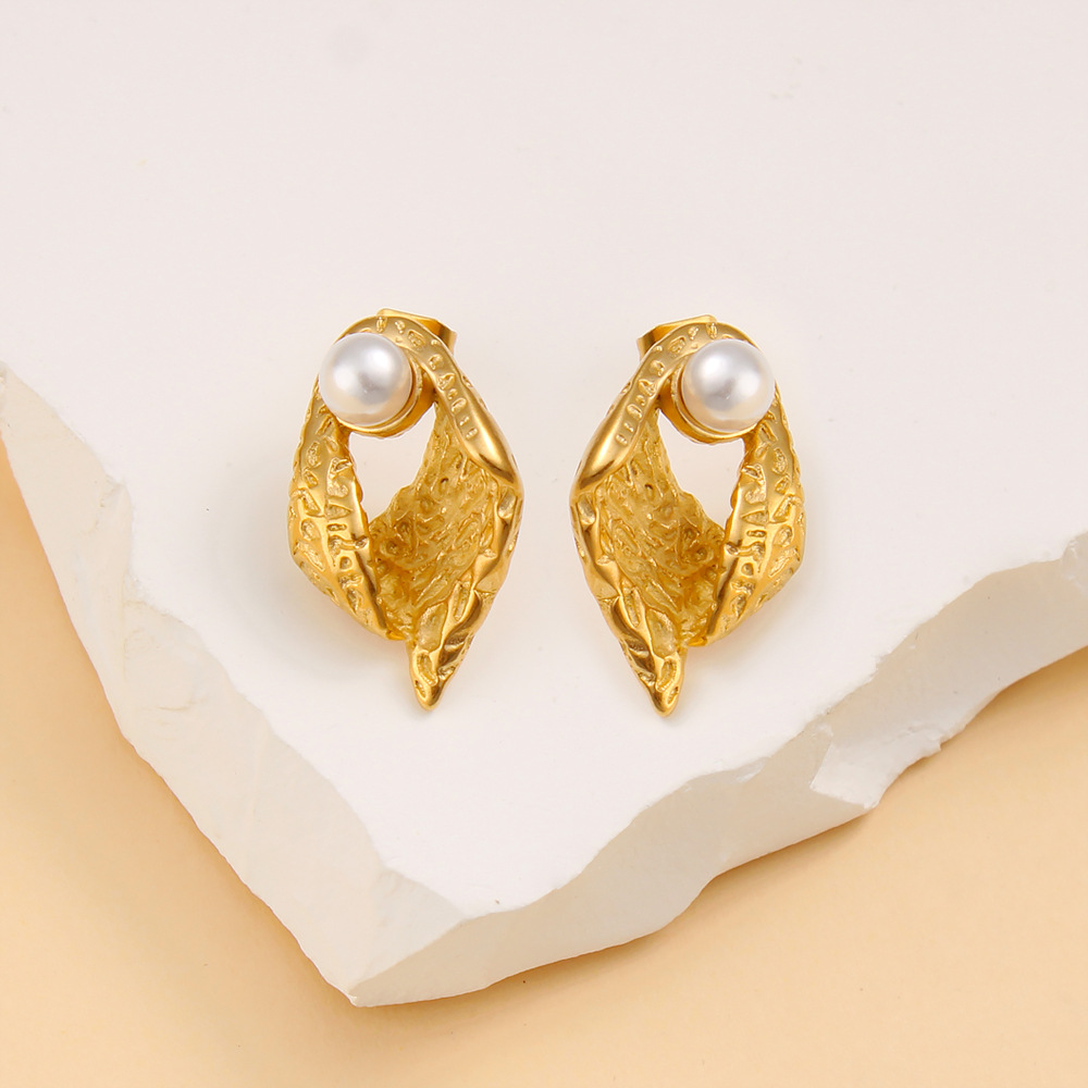 retro summer fashionable earrings from pearl stainless steel