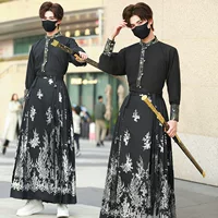 Настоящий выстрел Вышивка в китайском стиле Hanfu Han Element с длинным рукавом + горячее Серебряное платье-жилет больших размеров, костюм, ограниченная цена 40 +