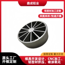 6063 铝合金圆形放射状内鳍片散热器 带齿边设备散热座 定制加工