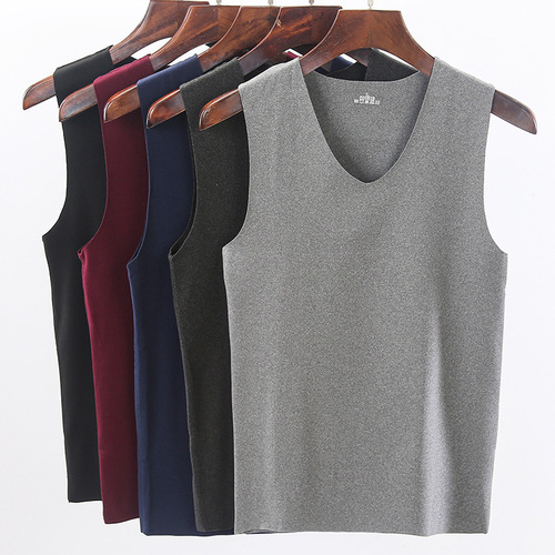 Men's Fleece Invisible Warm Insulated Vest with Fleece Heating and Constant Temperature Mid-layer Top for Underwear, Dropshipping