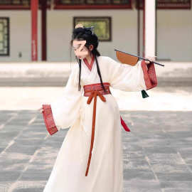 魏晋影楼新款汉服儿童女战国袍马山楚墓直裾复原拖尾交领宫廷风