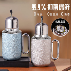 内外纯钛保温壶大容量保温杯机械测温焖茶壶茶水分离泡茶杯水杯