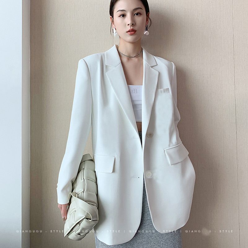 White suit jacket women's spring and aut...