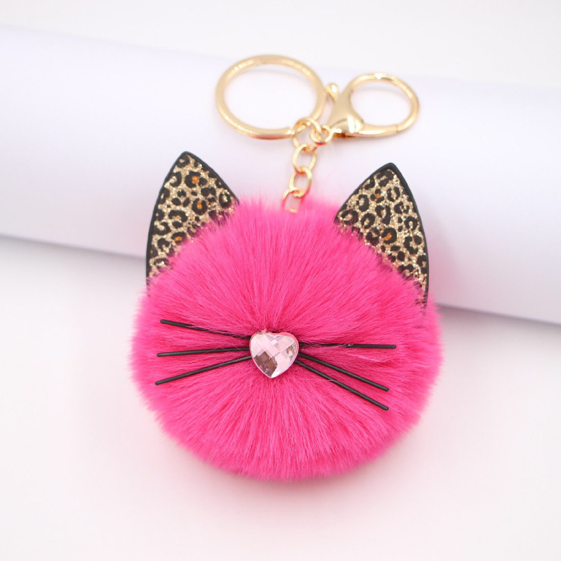 Leopard Cat Beard Plush Cat Paw Bag Pendant Keychain Diy Plush Custom Wholesale Ornaments display picture 1