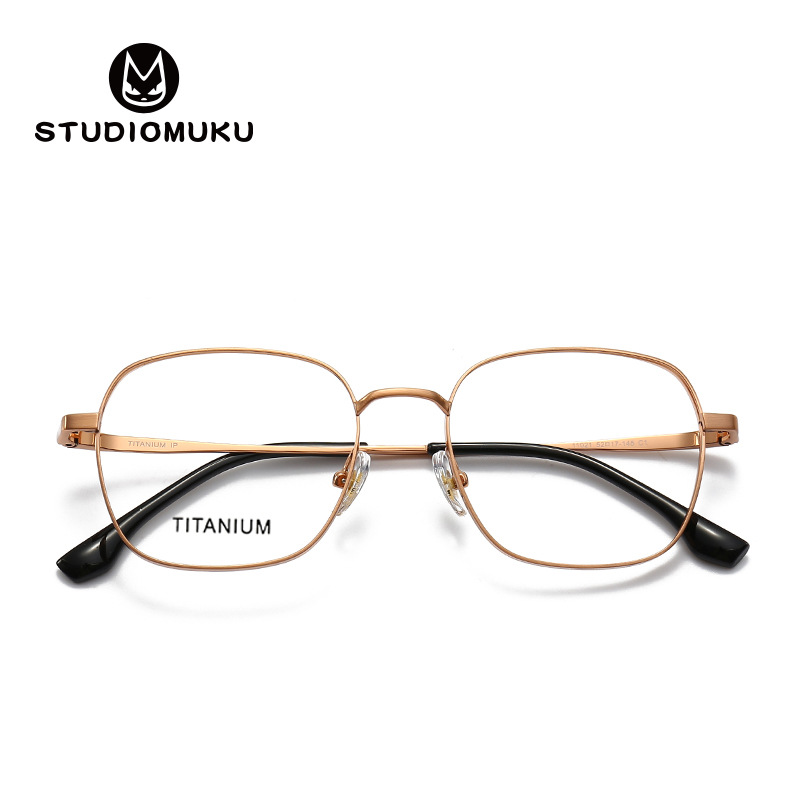 STUDIOMUKU mu gafas frescas este verano debe probar gafas marco titanio puro borde grueso gafas marco