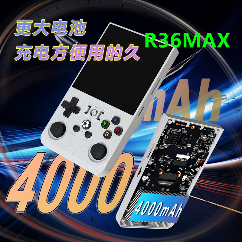 国境を越えた対外貿易スポット R36MAX ゲームコンソール オープンソース デュアル システム 4inch 大画面レトロ アーケード PSP ハンドヘルド コンソール|undefined