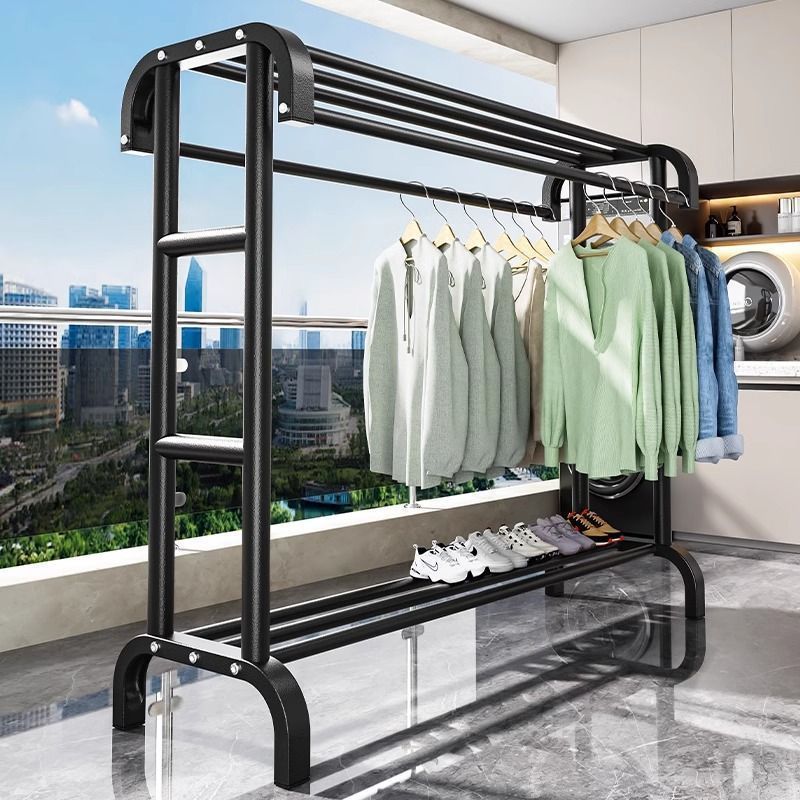 Floor-Standing Vertical Clothes Drying Rack Clothes Hanger Household Indoor Bedroom Balcony Clothes Hanger Coat Rack Simple Mobile Clothes Hanger
