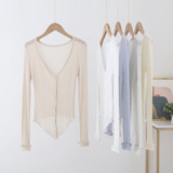 Весна и лето простой и элегантный многоцветный новый стиль универсальный темперамент Простой вязаный кардиган ленивый топ