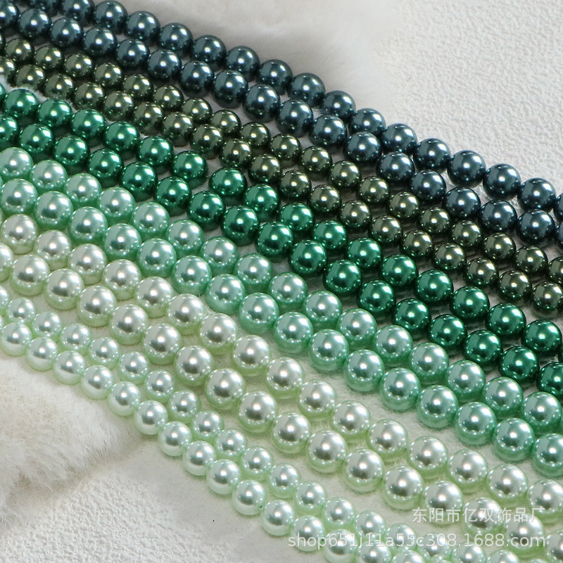 Fresh green glass necklace pearl