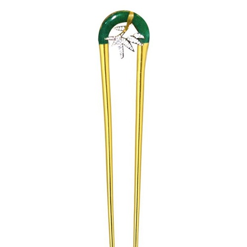 Mulan-style bamboo leaf hairpin, new Chinese style braided hair accessory, ancient style cheongsam accessory, high-end temperament hairpin hair accessory