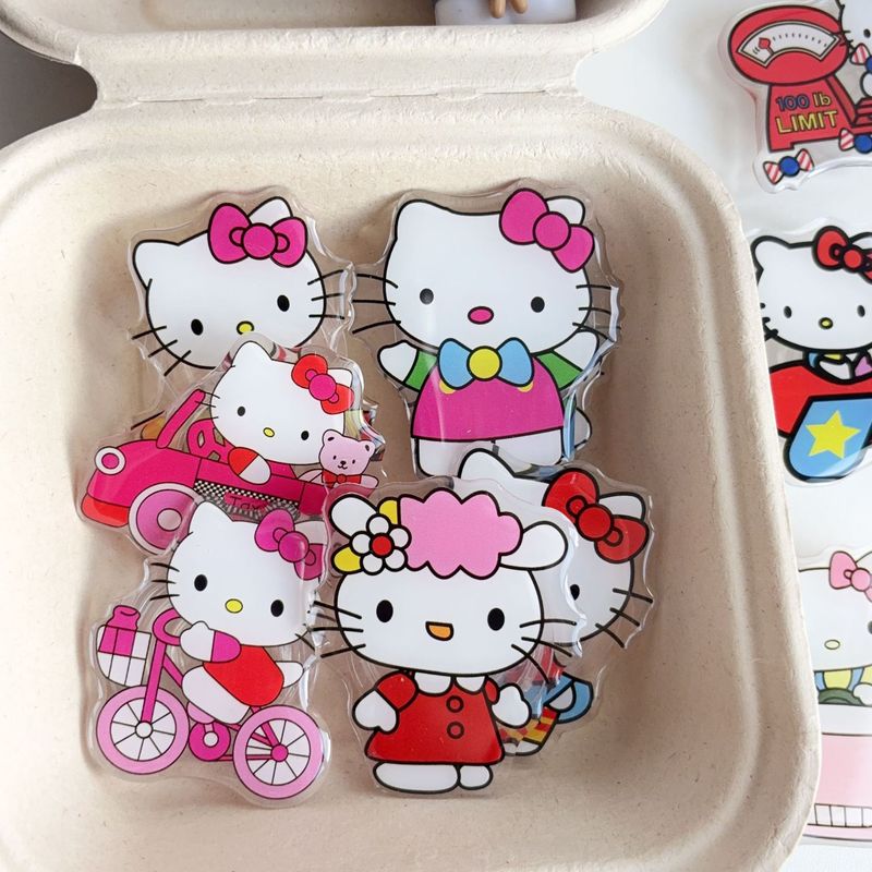 多巴胺红蓝kitty支架适用任何手机气囊3m粘贴式桌面懒人卡通可爱|undefined