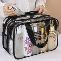 Portable transparent dry-wet separation makeup bag with high aesthetic value and large capacity, cosmetic storage bag, unisex travel wash kit, wholesale
