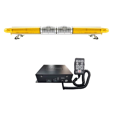LED long row warning light 1.4m yellow flashing light car roof strobe light + dual speakers + siren 9400E (Roof Light)