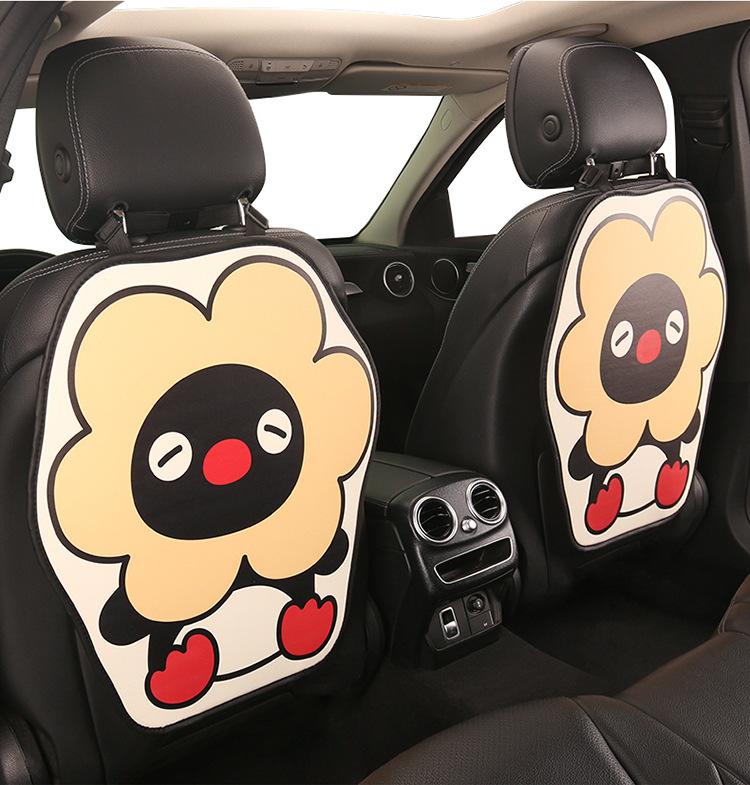 Penguin Cute Lady Cartoon Car Seat Back Anti-Kick Pad Universal Car Seat Anti-Stain Pad Anti-Dirt Pad for Back Seat