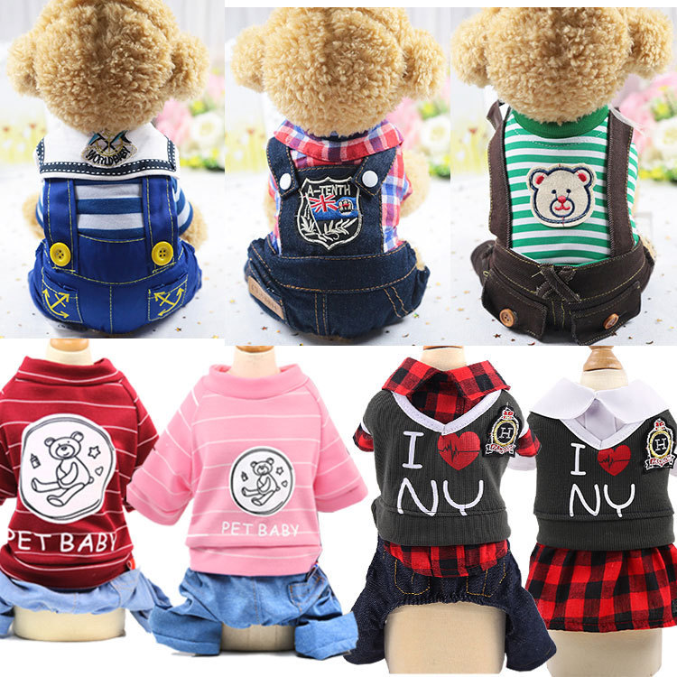 Ropa de cuatro patas estilo Navy College primavera, verano y otoño nueva ropa para perros grandes y pequeños ropa para mascotas ropa para gatos ropa para mascotas suministros para mascotas