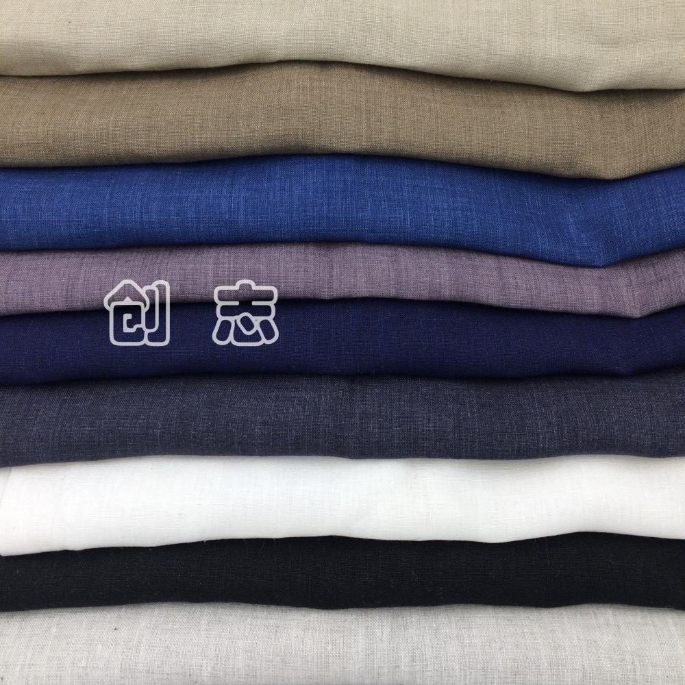 纯亚麻色织青年布民族风面料西装梭织布料 服装用布南通织布厂