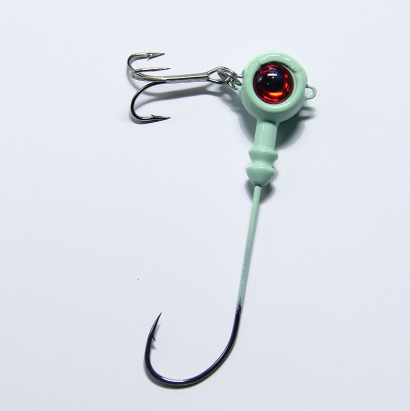Sharp Lure Soft Worm Artificial Bait with Long Handle, Realistic Fish Eyes, Hook, Tiger Shark, Swordfish, Luminous Lead Head Hook