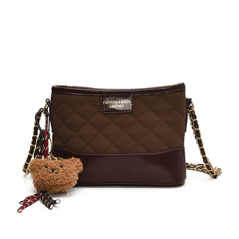 Bolso de mujer popular de este año 2025 nueva moda bolso de hombro bordado de diamante de color contrastante empalme atmósfera bolso de vagabundo