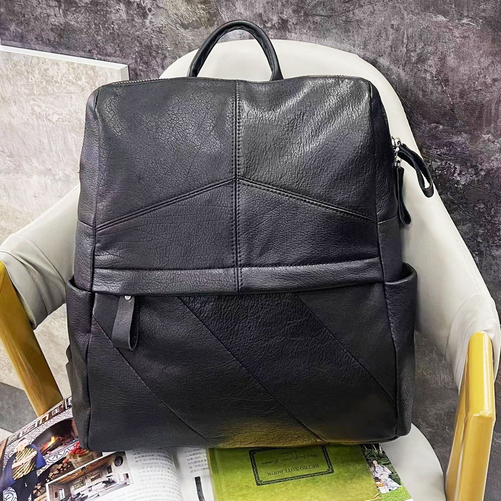 Leather Backpack, Cowhide Women's Backpack, Fashionable And Versatile Soft Leather Women's Bag_voghion.com