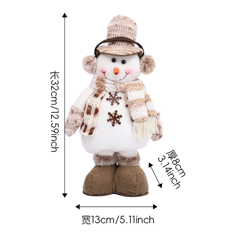 Navidad muñeca de nieve de alce piernas retráctiles muñeca gorra de punto ventana decoración marrón explosivo transfronterizo