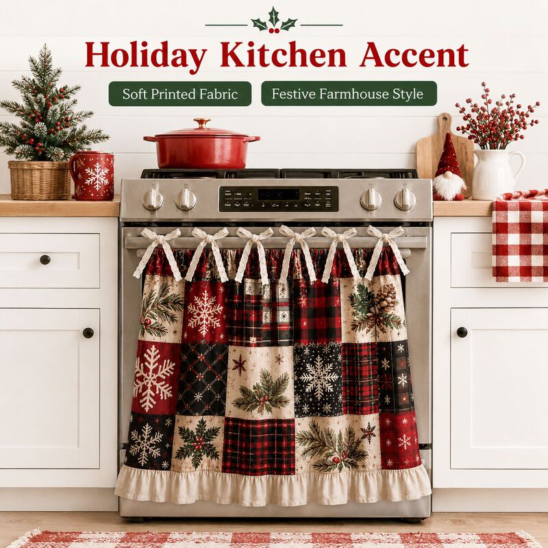 Cross-border kitchen skirt, oven curtain, washing machine, dishwasher, bathroom window decoration, Halloween and Christmas holiday home decor Cross-border kitchen skirt, oven curtain, washing machine, dishwasher, bathroom window decoration, Halloween and Christmas holiday home decor