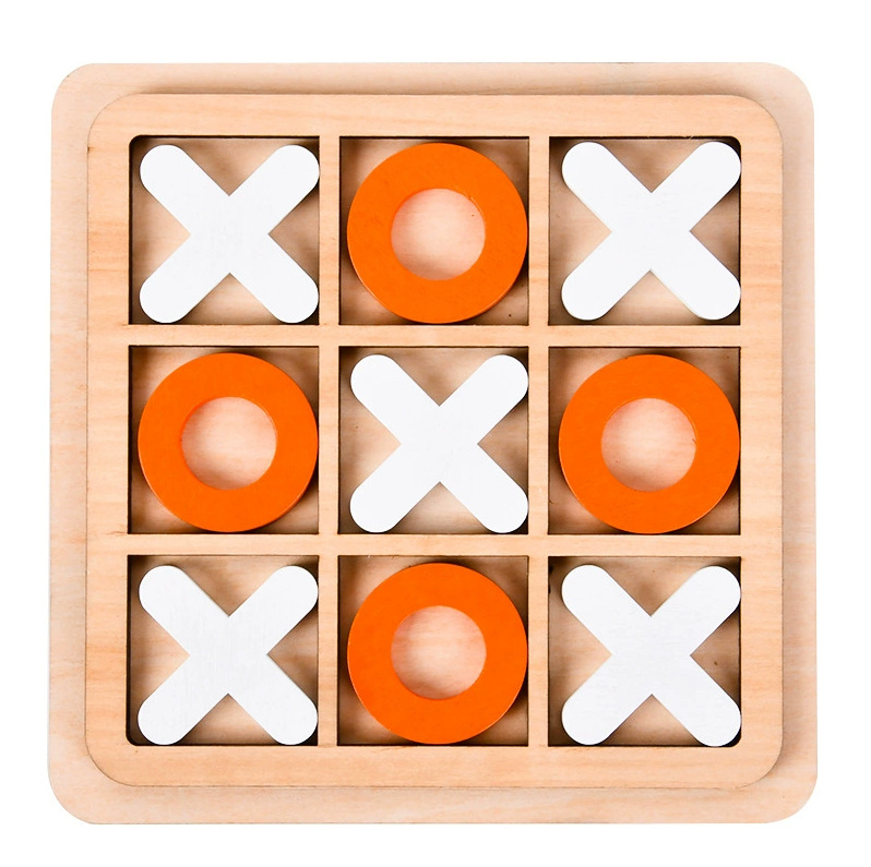 Tac Toe de madera transfronteriza o ajedrez pequeño mini nueve cuadrados pensamiento lógico juguete educativo para niños juego de mesa image 13